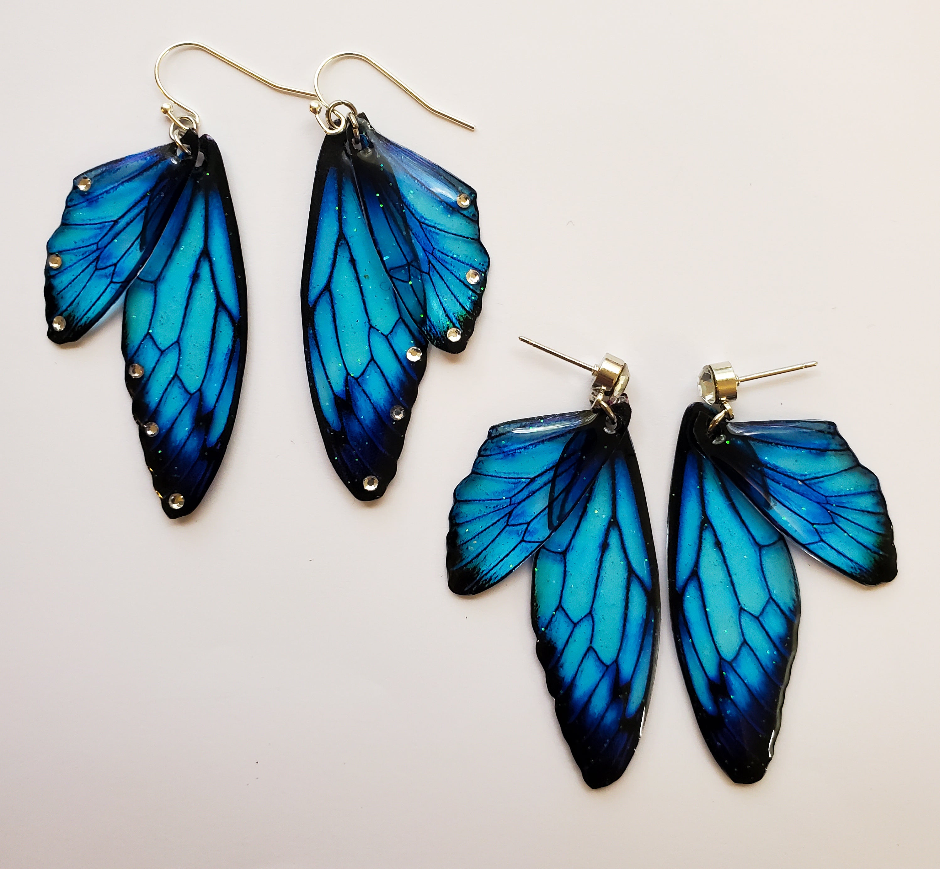 Blue morpho butterfly on sale earrings