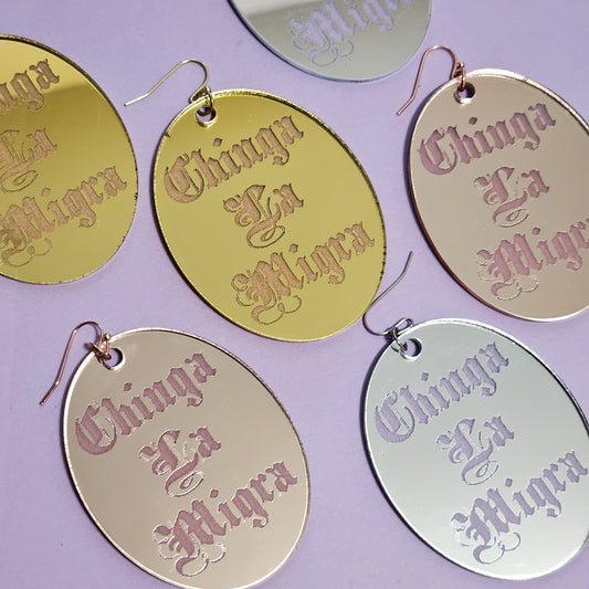 Chinga La Migra Acrylic Earrings