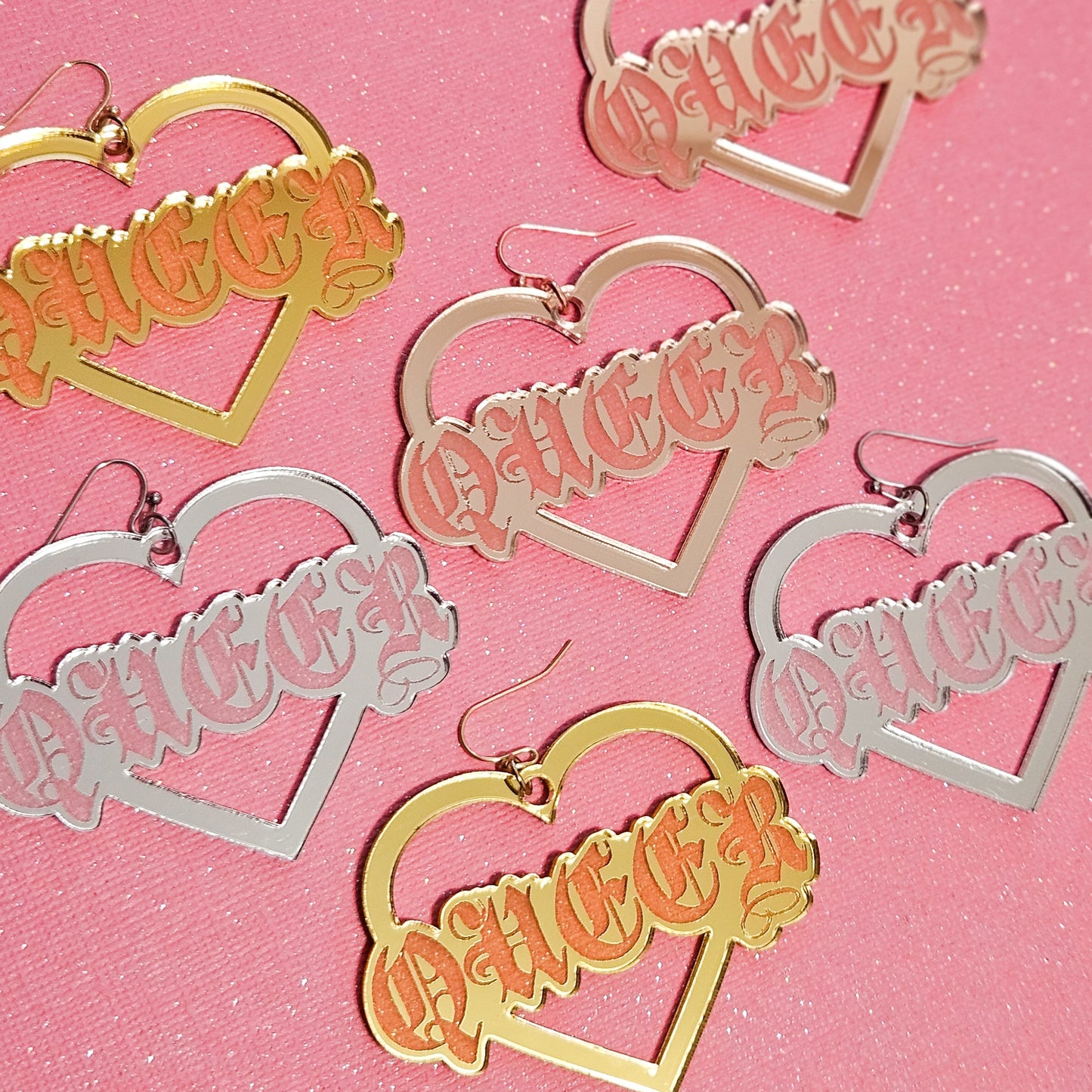Queer Heart Acrylic Earrings