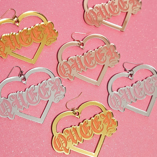 Queer Heart Acrylic Earrings