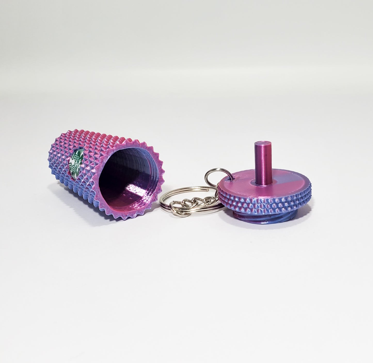 Studded Tumbler Keychains- Chrome (screw on lid)