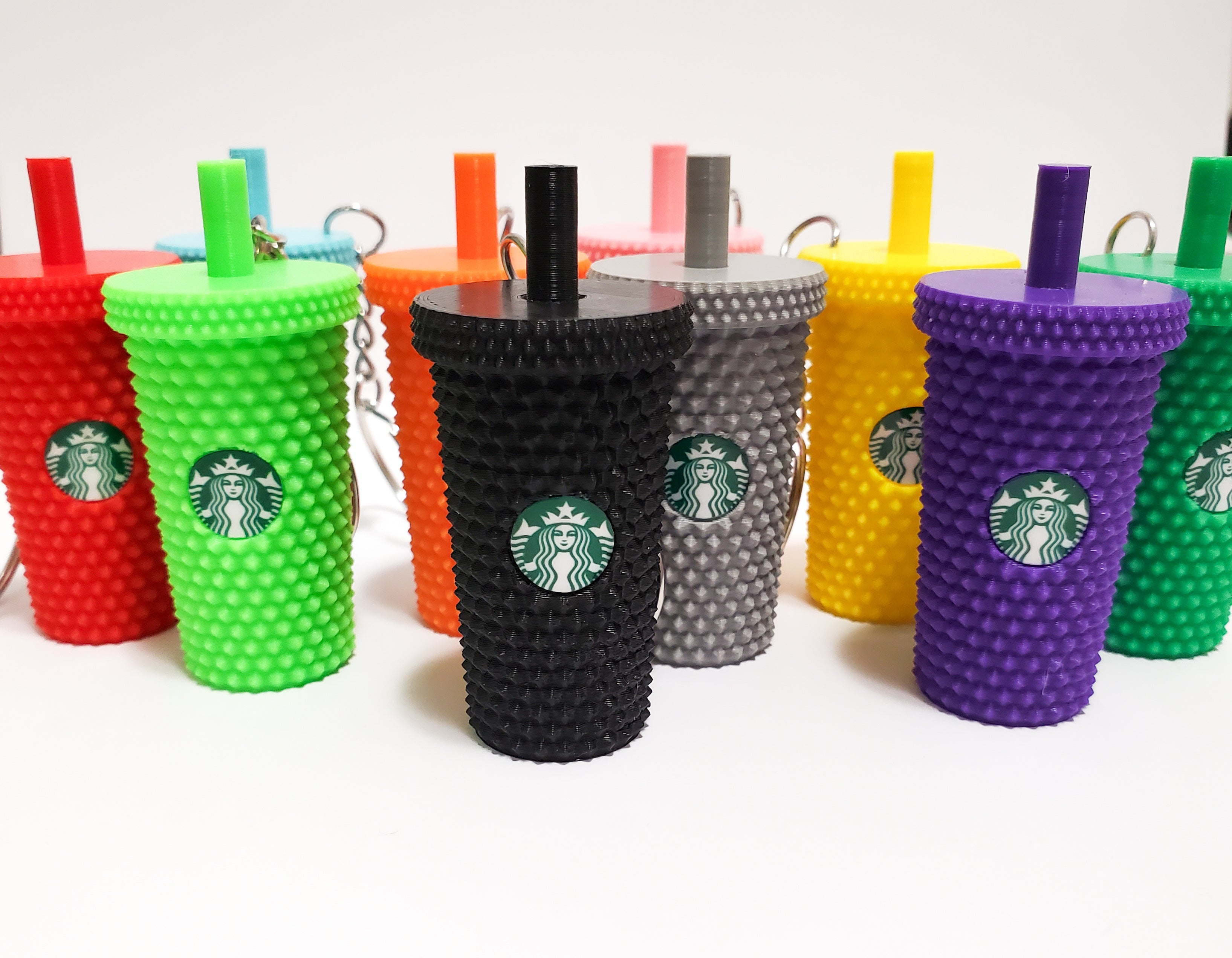 Starbucks studded tumbler keychain