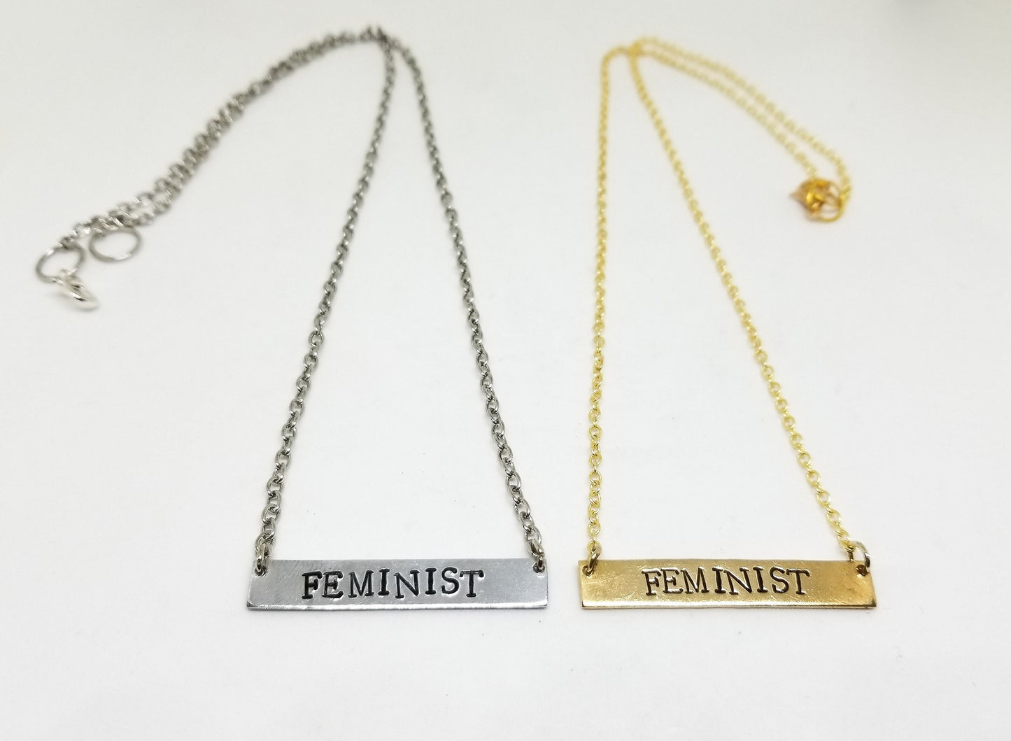 feminist bar necklace