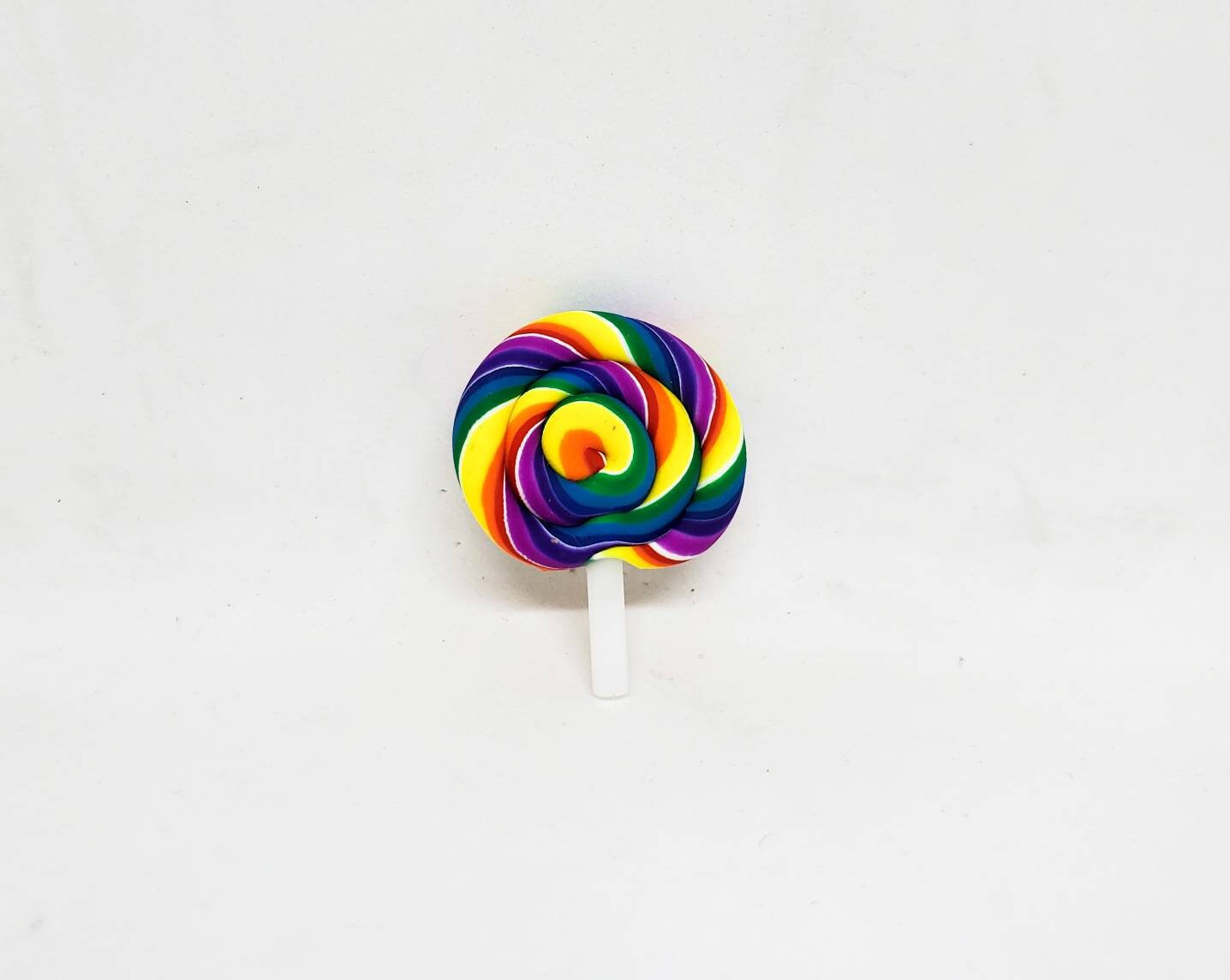Swirl rainbow lollipop pin