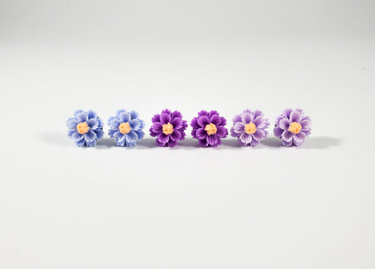 wild peony flower earrings