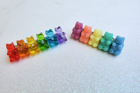 Rainbow Gummy Bear hair clip