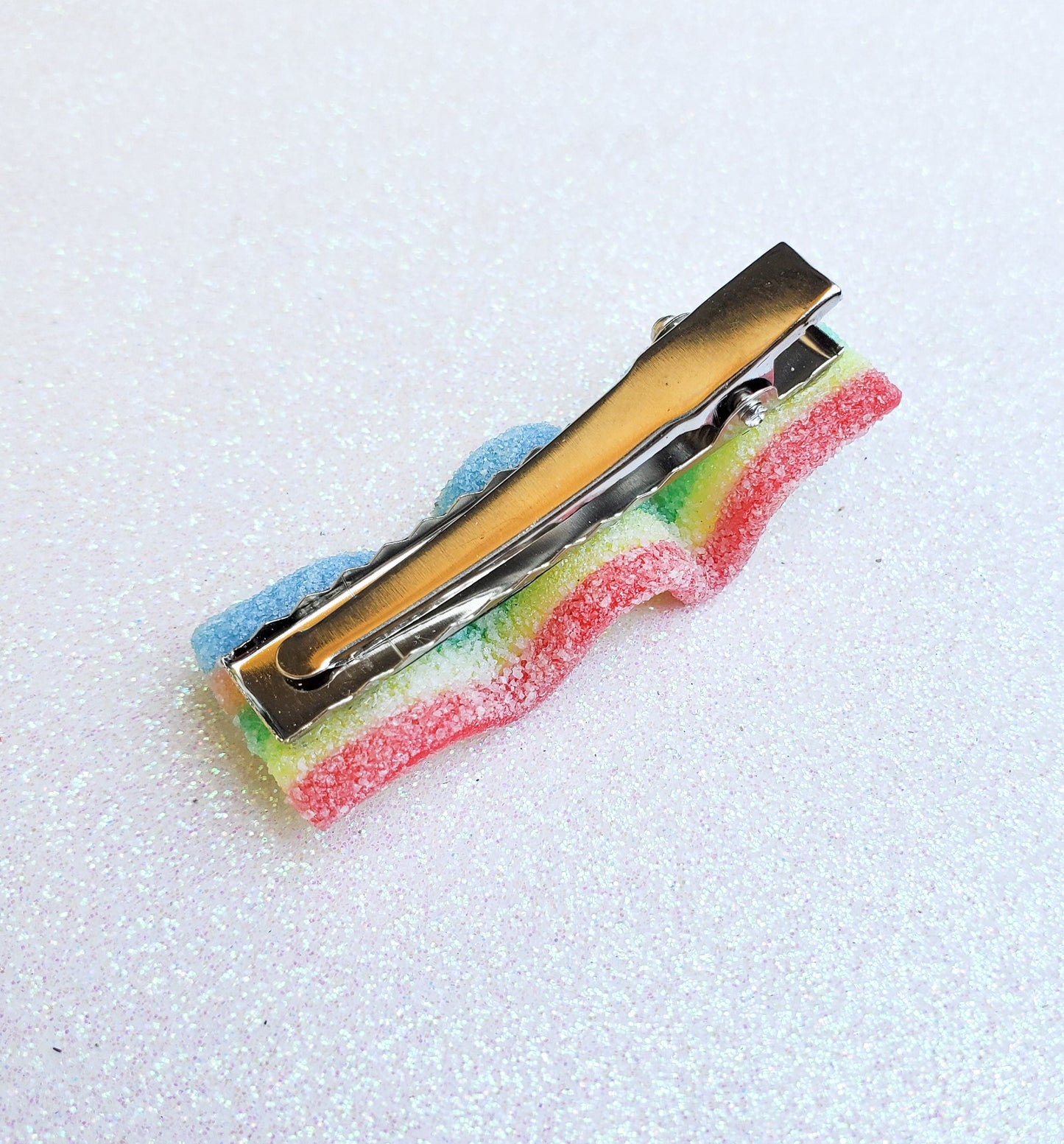 Rainbow Sour belt candy hair clip