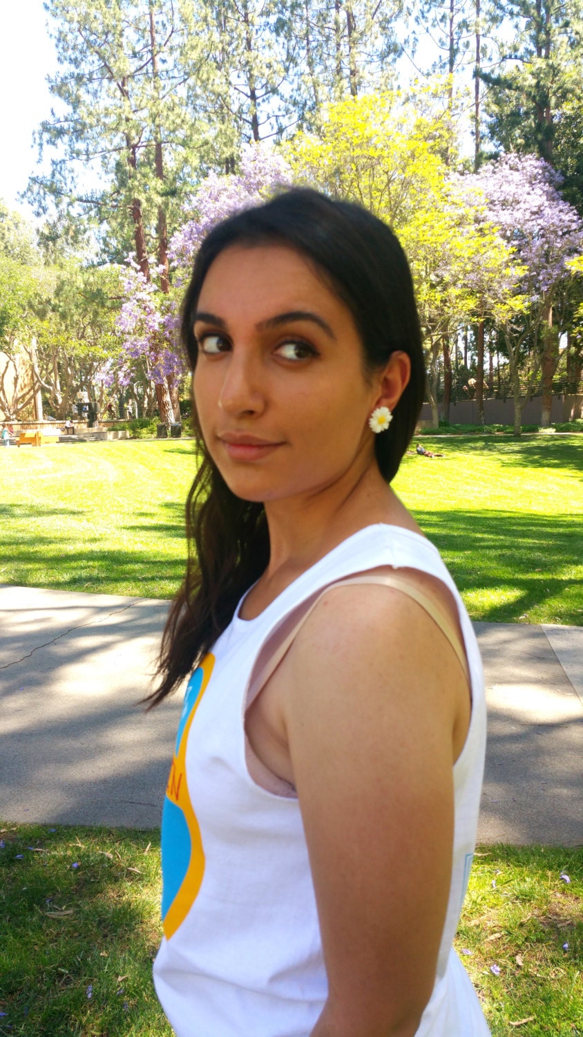 White Sunflower earrings