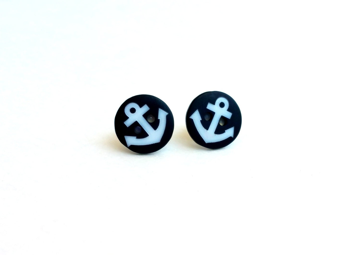 Button anchor stud earrings